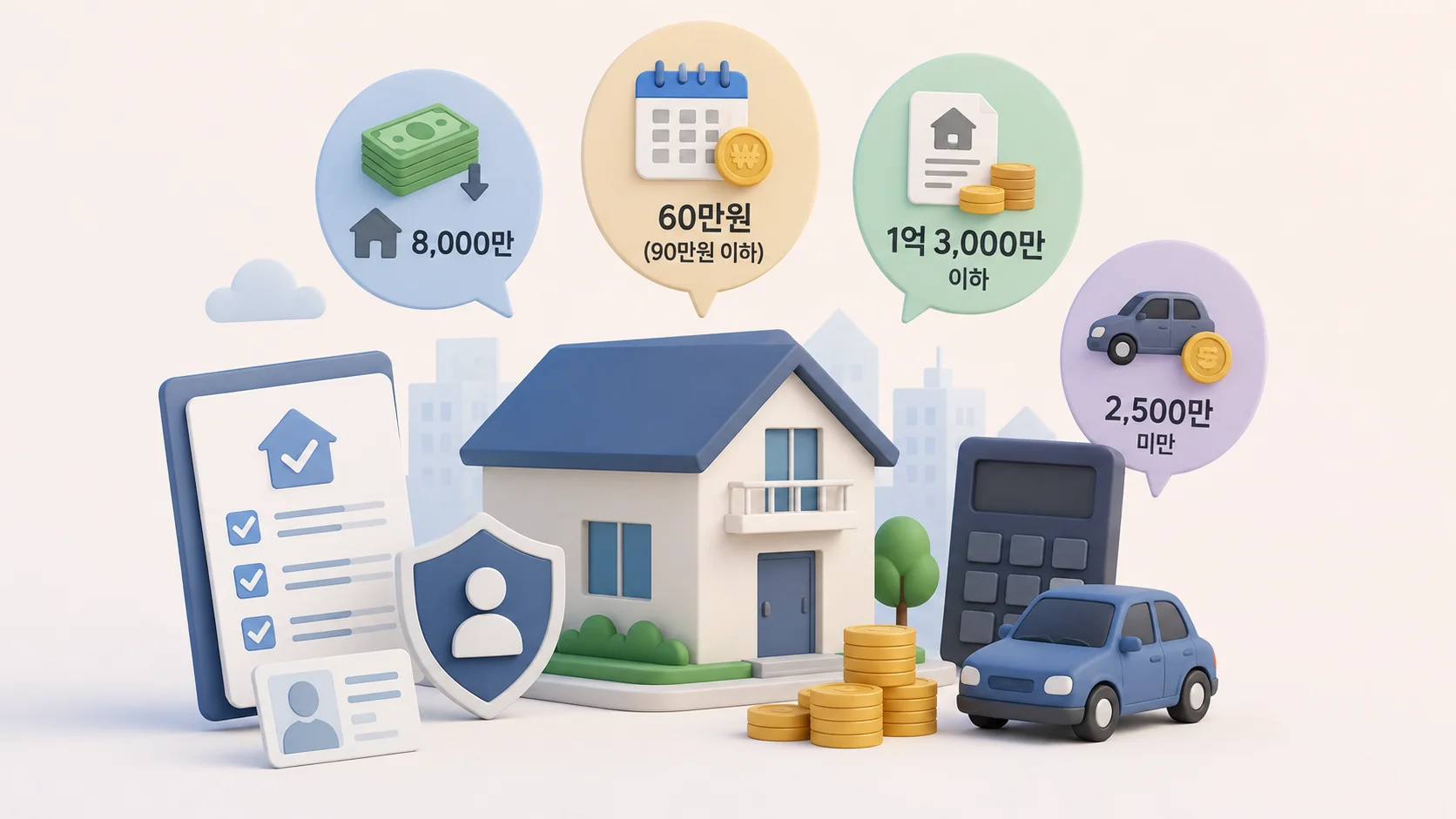 신청시 주택 요건과 재산 기준