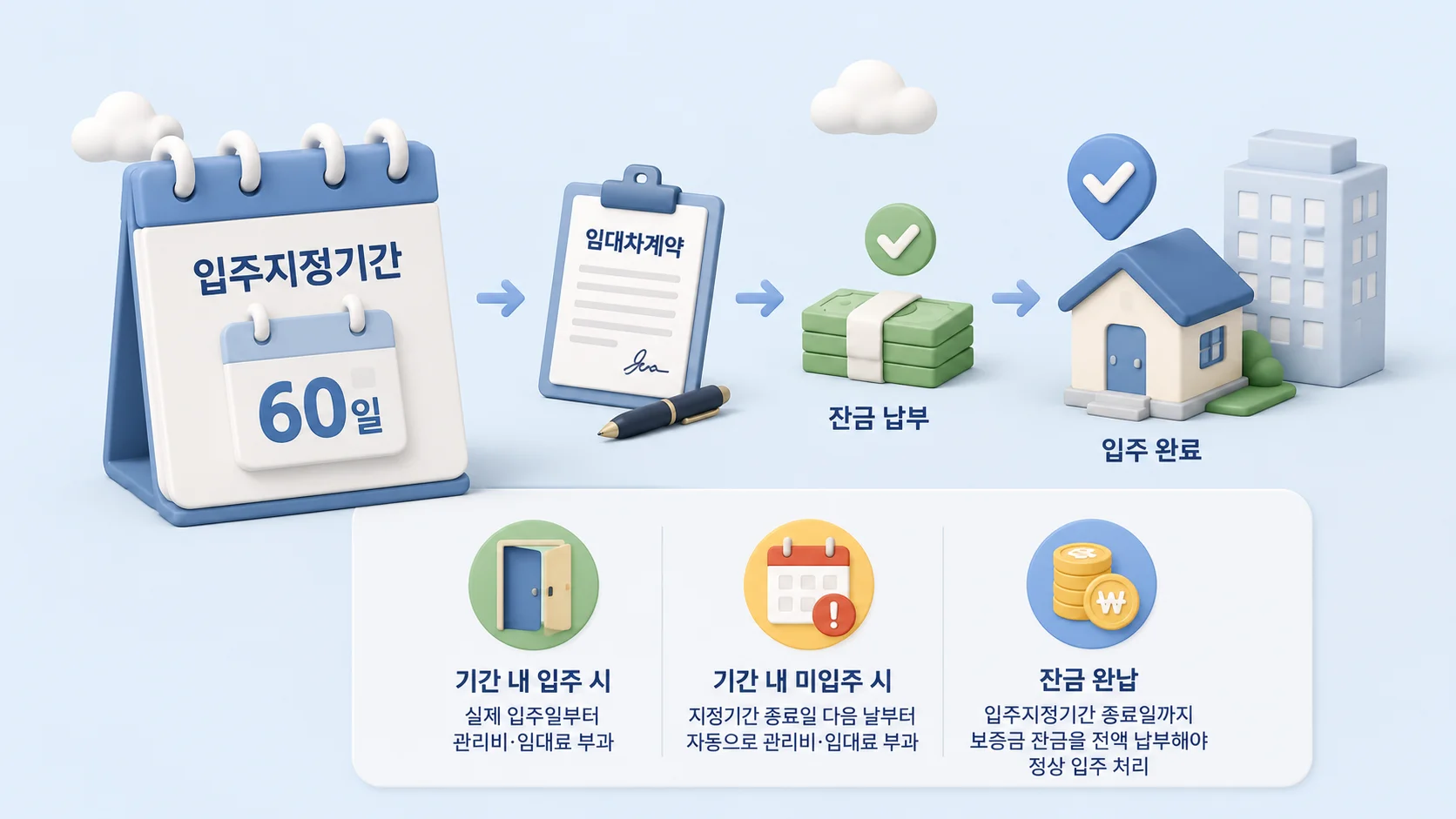 행복주택 입주지정기간과 잔금 납부 기한